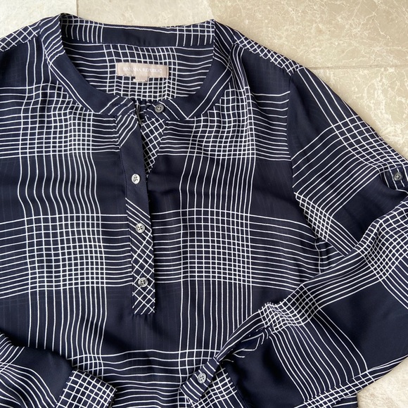 Banana Republic Blue and White Stripe Blouse - Picture 5 of 7